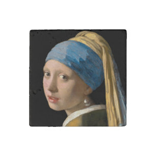 Johannes Vermeer - Girl with a Pearl Earring Stone Magnet