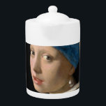 Johannes Vermeer - Girl with a Pearl Earring Teapot<br><div class="desc">Girl with a Pearl Earring / Girl in a Turban / Head of Girl in a Turban / The Young Girl with Turban / Head of a Young Girl - Johannes Vermeer,  1665</div>