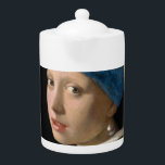 Johannes Vermeer - Girl with a Pearl Earring Teapot<br><div class="desc">Girl with a Pearl Earring / Girl in a Turban / Head of Girl in a Turban / The Young Girl with Turban / Head of a Young Girl - Johannes Vermeer,  1665</div>