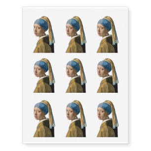Johannes Vermeer - Girl with a Pearl Earring Temporary Tattoos