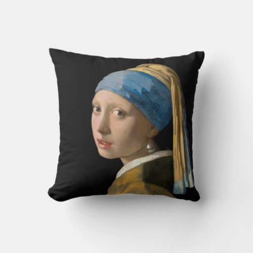 Johannes Vermeer _ Girl with a Pearl Earring Throw Pillow