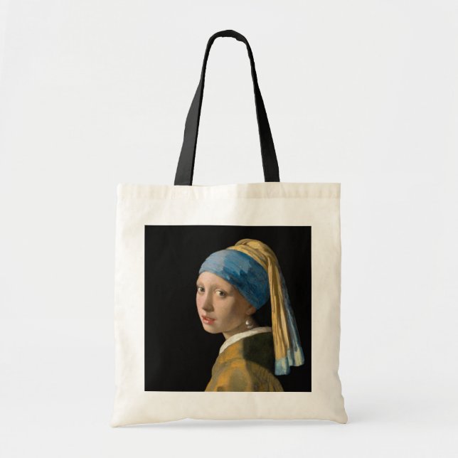 Johannes Vermeer - Girl with a Pearl Earring Tote Bag (Front)