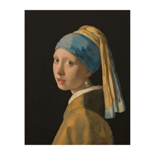 Johannes Vermeer _ Girl with a Pearl Earring Wood Wall Art