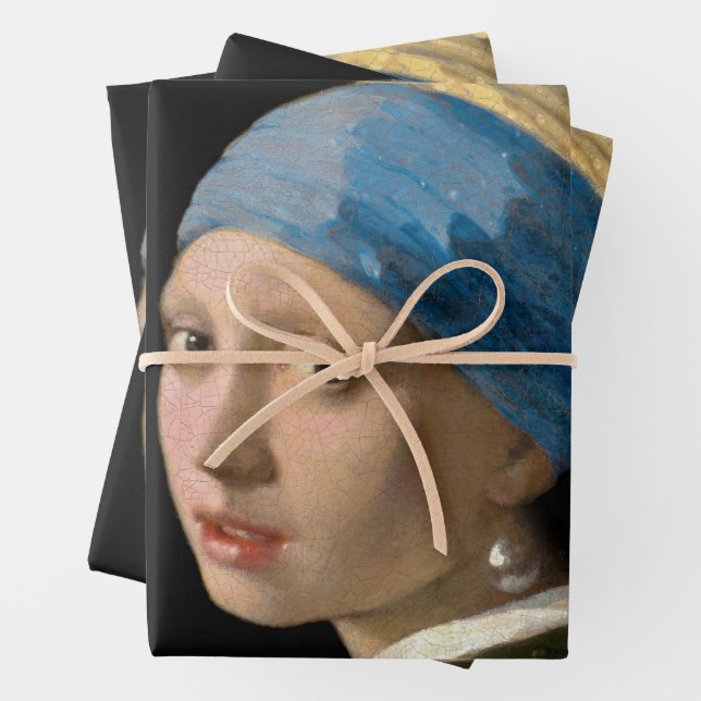 Johannes Vermeer - Girl with a Pearl Earring Wrapping Paper Sheets (In situ)