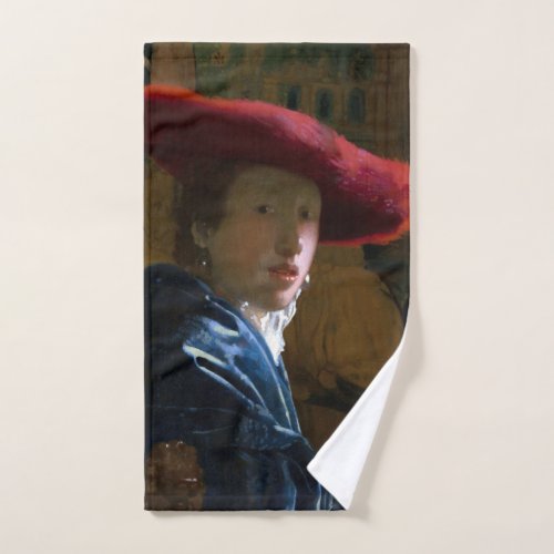 Johannes Vermeer _ Girl with a Red Hat Bath Towel Set