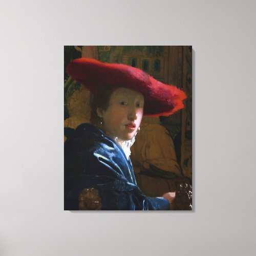 Johannes Vermeer _ Girl with a Red Hat Canvas Print