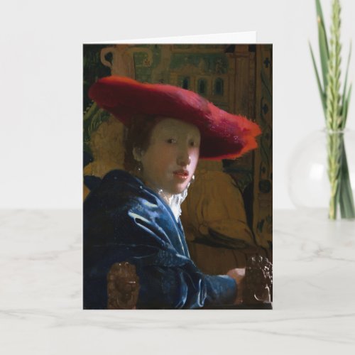 Johannes Vermeer _ Girl with a Red Hat Card