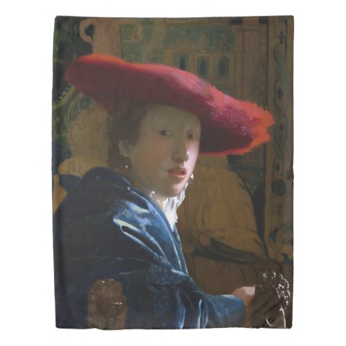 Johannes Vermeer _ Girl with a Red Hat Duvet Cover