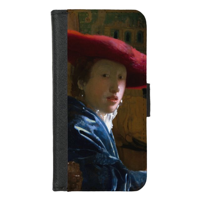 Johannes Vermeer - Girl with a Red Hat iPhone Wallet Case (Front)