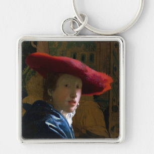 Johannes Vermeer - Girl with a Red Hat Keychain