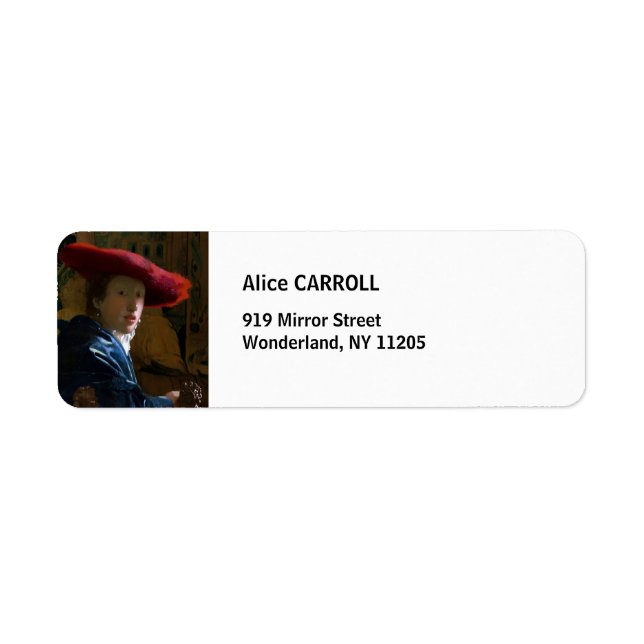Johannes Vermeer - Girl with a Red Hat Label (Front)