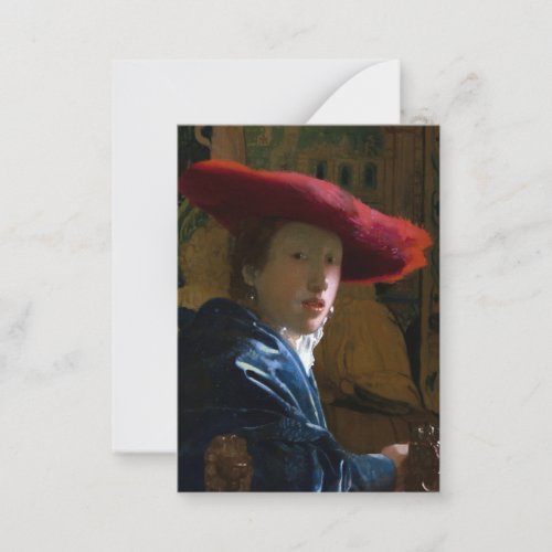 Johannes Vermeer _ Girl with a Red Hat Note Card
