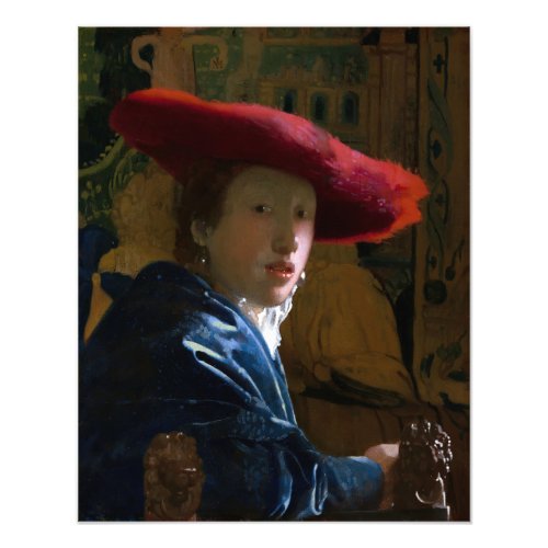 Johannes Vermeer _ Girl with a Red Hat Photo Print