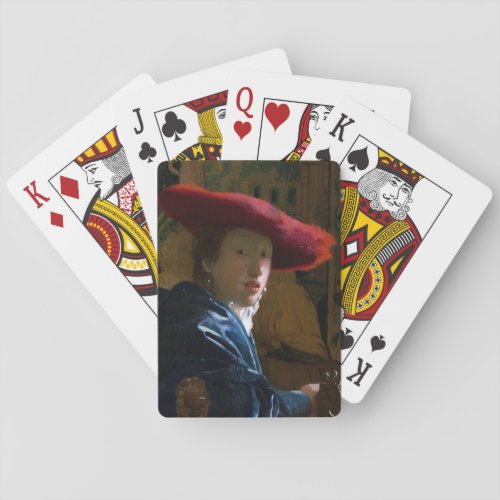 Johannes Vermeer _ Girl with a Red Hat Playing Cards
