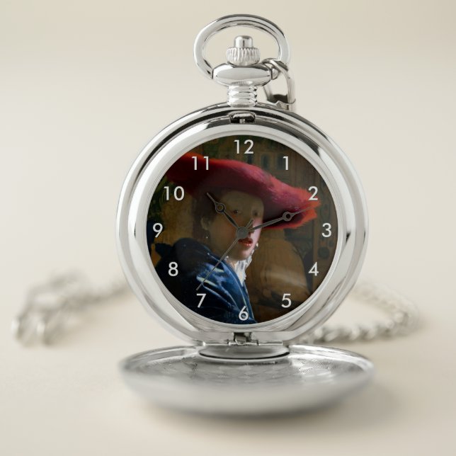 Johannes Vermeer - Girl with a Red Hat Pocket Watch (Inside)