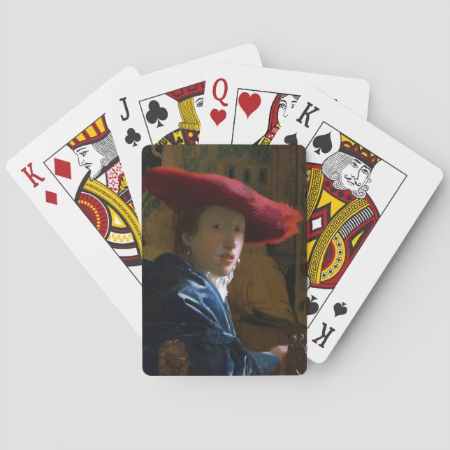 Johannes Vermeer - Girl with a Red Hat Poker Cards (Back)