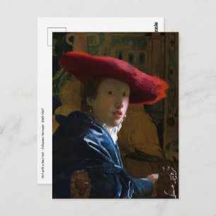 Johannes Vermeer - Girl with a Red Hat Postcard