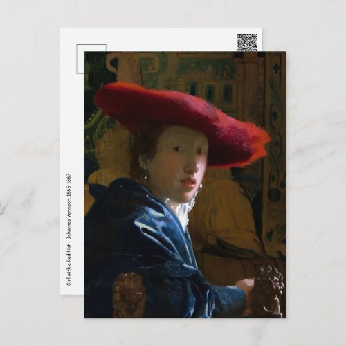 Johannes Vermeer _ Girl with a Red Hat Postcard