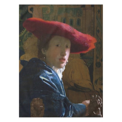 Johannes Vermeer _ Girl with a Red Hat Tablecloth