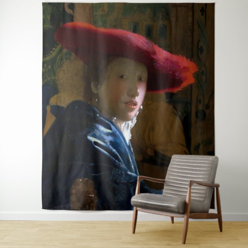 Johannes Vermeer _ Girl with a Red Hat Tapestry