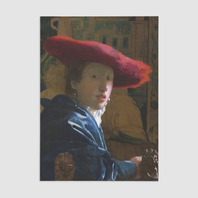 Johannes Vermeer - Girl with a Red Hat Tissue Paper (Creator Uploaded)