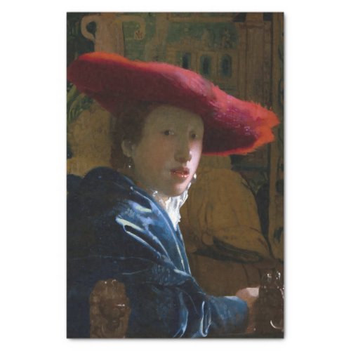 Johannes Vermeer _ Girl with a Red Hat Tissue Paper