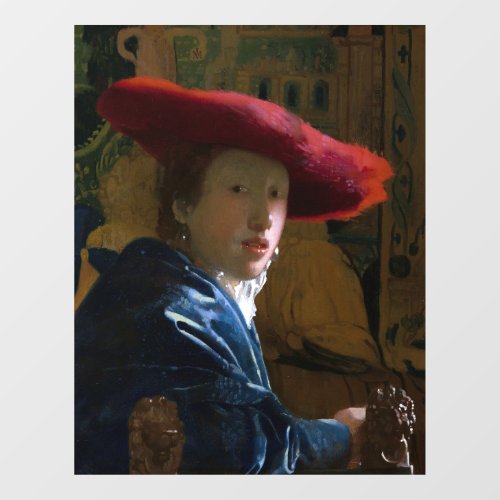 Johannes Vermeer _ Girl with a Red Hat Window Cling