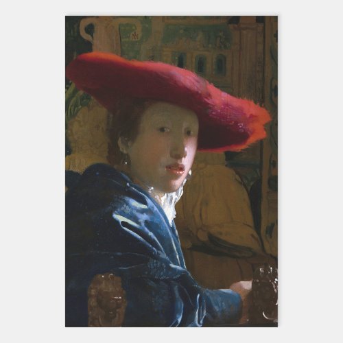 Johannes Vermeer _ Girl with a Red Hat Wrapping Paper Sheets
