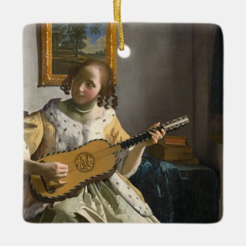 Johannes Vermeer _ Guitar Player Ceramic Ornament