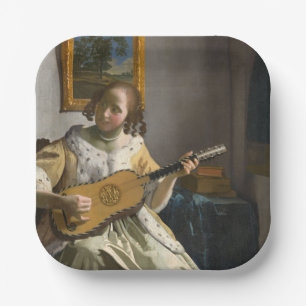Johannes Vermeer - Guitar Player Paper Plates