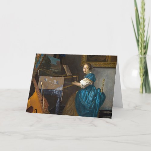 Johannes Vermeer _ Lady Seated at a Virginal Card