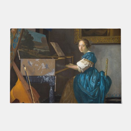 Johannes Vermeer _ Lady Seated at a Virginal Doormat