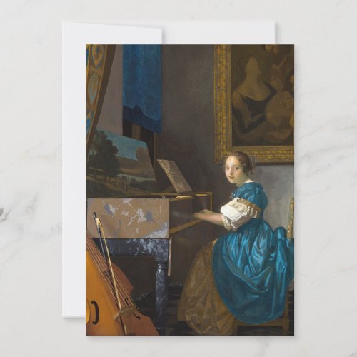 Johannes Vermeer _ Lady Seated at a Virginal Invitation