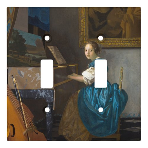 Johannes Vermeer _ Lady Seated at a Virginal Light Switch Cover