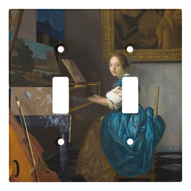 Johannes Vermeer - Lady Seated at a Virginal Light Switch Cover (Front)