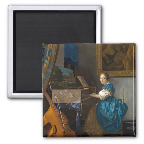 Johannes Vermeer _ Lady Seated at a Virginal Magnet