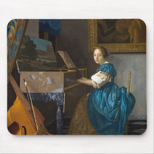 Johannes Vermeer _ Lady Seated at a Virginal Mouse Pad