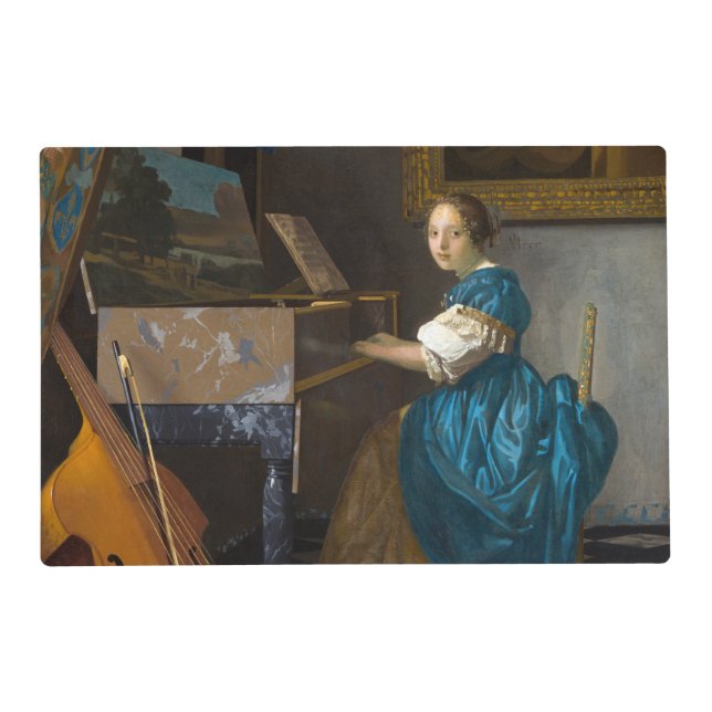 Johannes Vermeer - Lady Seated at a Virginal Placemat (Front)