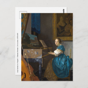 Johannes Vermeer - Lady Seated at a Virginal Postcard