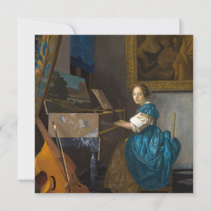 Johannes Vermeer - Lady Seated at a Virginal Thank You Card
