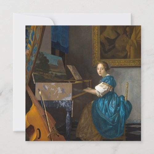 Johannes Vermeer _ Lady Seated at a Virginal Thank You Card
