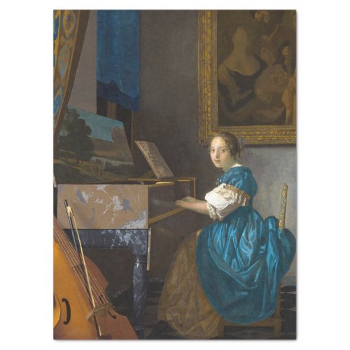 Johannes Vermeer _ Lady Seated at a Virginal Tissue Paper