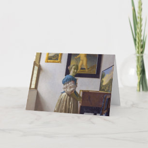 Johannes Vermeer - Lady Standing at a Virginal Card