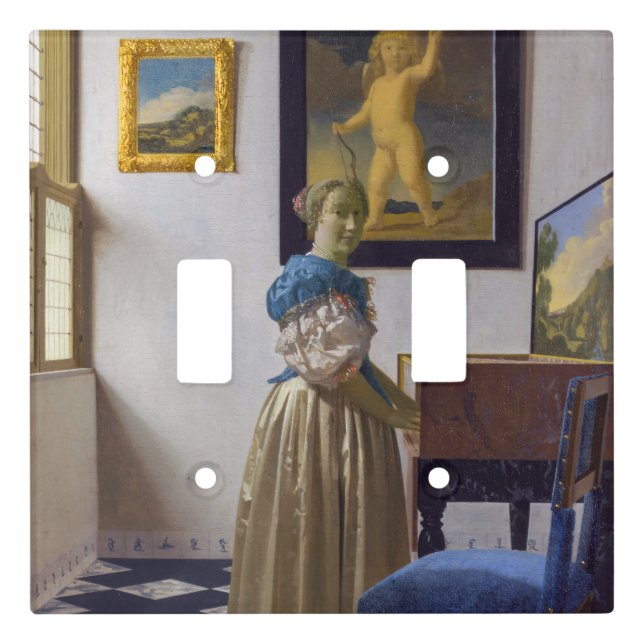 Johannes Vermeer - Lady Standing at a Virginal Light Switch Cover (Front)