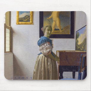 Johannes Vermeer - Lady Standing at a Virginal Mouse Pad