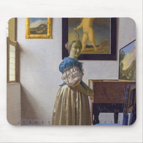 Johannes Vermeer _ Lady Standing at a Virginal Mouse Pad
