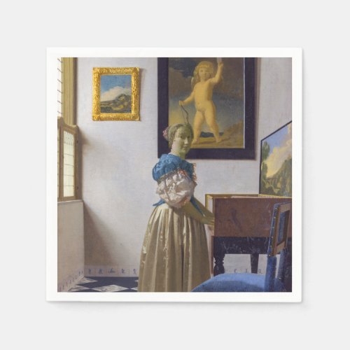 Johannes Vermeer _ Lady Standing at a Virginal Napkins