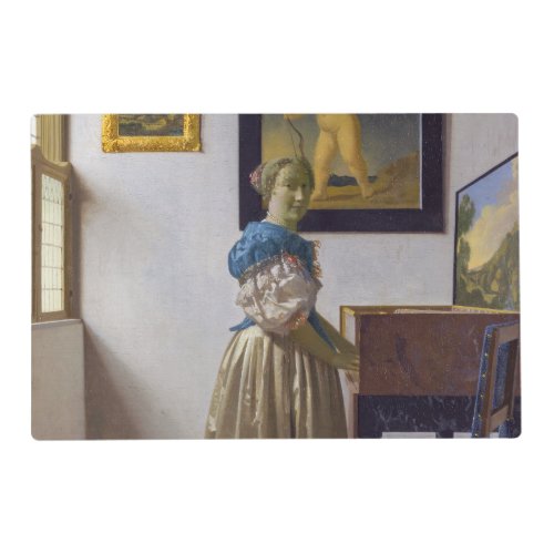 Johannes Vermeer _ Lady Standing at a Virginal Placemat