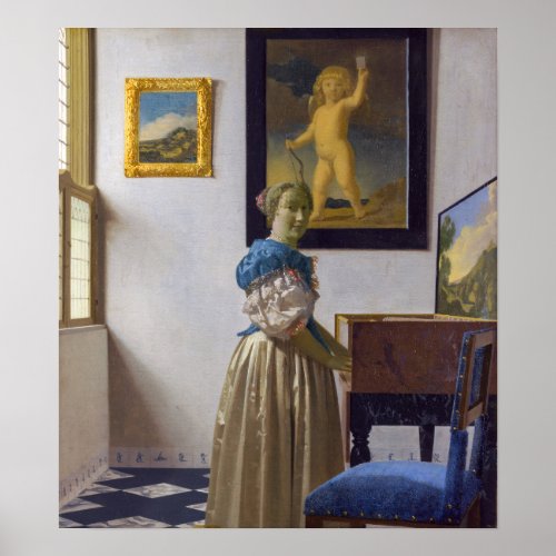 Johannes Vermeer _ Lady Standing at a Virginal Poster