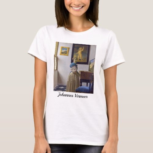 Johannes Vermeer _ Lady Standing at a Virginal T_Shirt